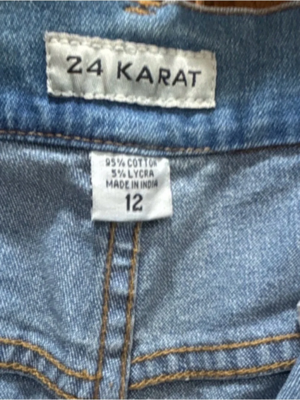 24 Karat Designer Women’s Straight Leg Embroidered Jeans - Light Blue size 12 - Picture 7 of 8